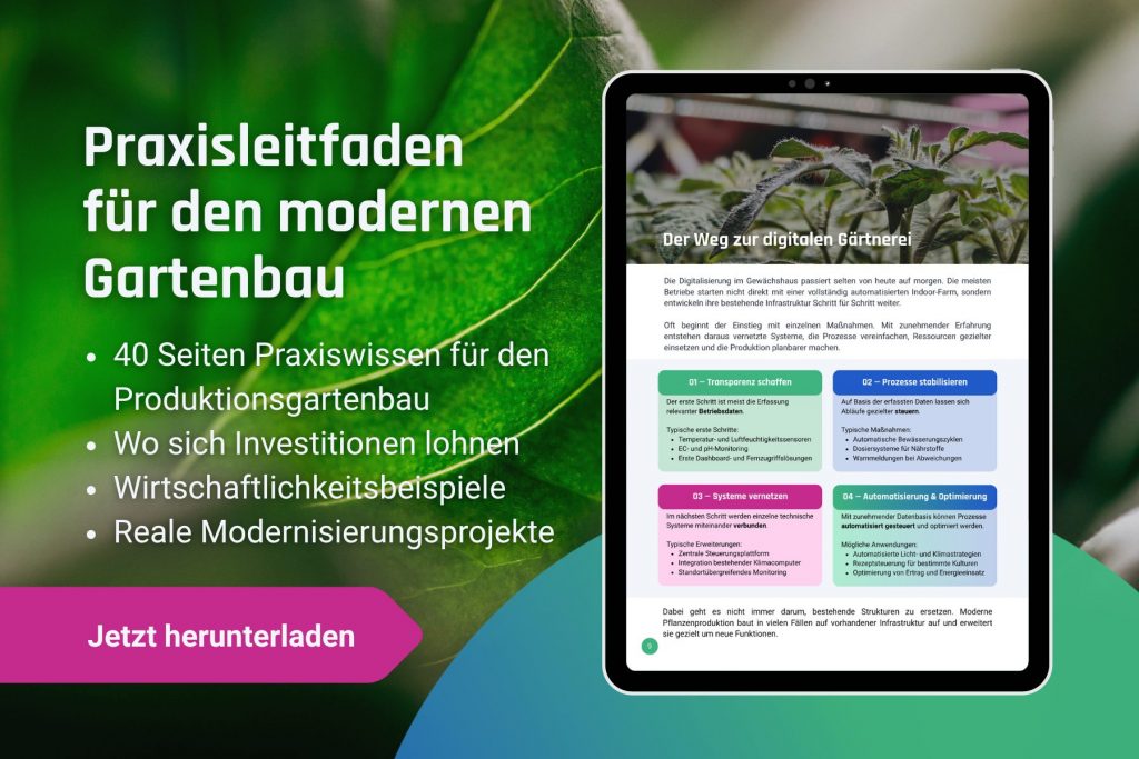 Banner Praxisleitfaden für den modernen Gartenbau mit 40 Seiten Anleitung